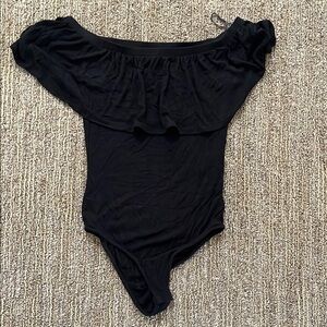 Lucky Brand Off the Shoulder Black Body Suit